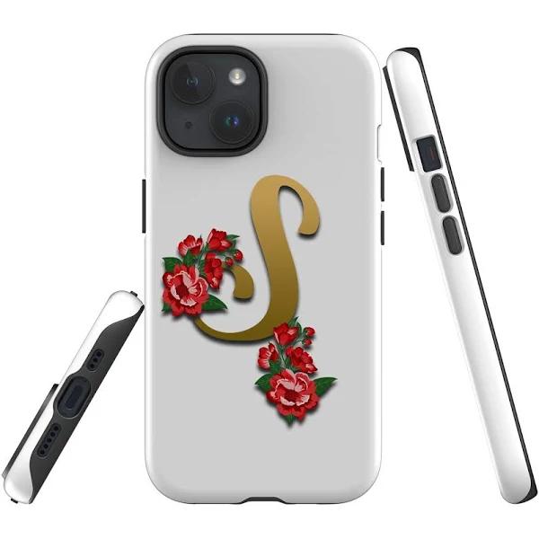 For iPhone 15 Case, Shielding Cover, Letter S