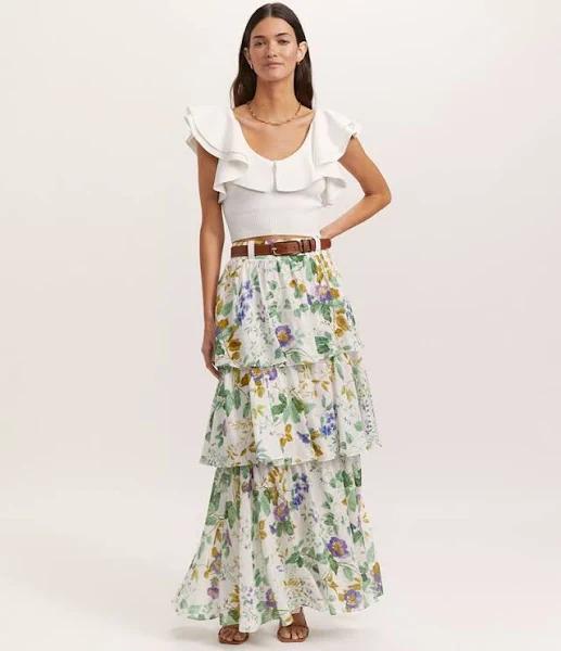 Saba Wildflower Maxi Skirt in Multi, Size 14 AU