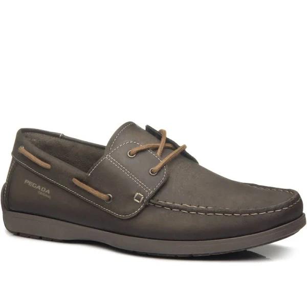 Pegada Lapel Mens Leather Comfortable Casual Boat Shoes Made in Brazil Brown 12 AUS or 46 EUR