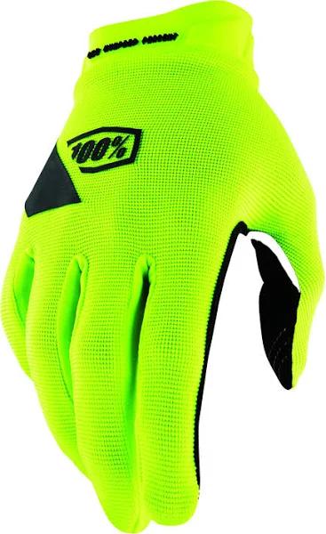 100 Percent Ridecamp Gel Gloves Fluo Yellow