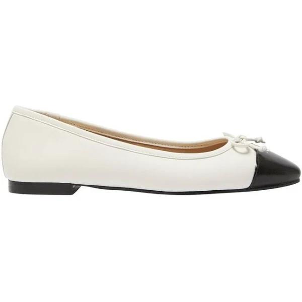 Marcs Trella Ballet Flats in Black/White Leather Black 42