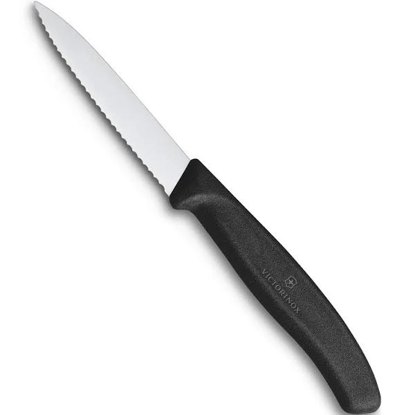 Victorinox Classic 8cm Pointed Wavy Edge Paring Knife Black