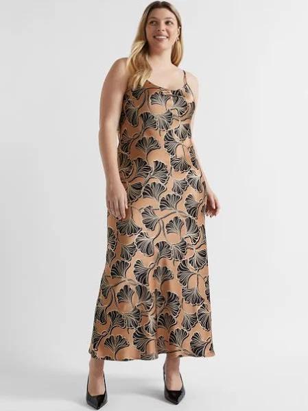 Seed Heritage Satin Slip Dress in Abstract Floral Multi 10