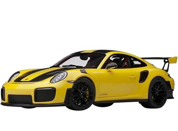 AUTOart 1/18 Porsche 911 (991.2) GT2 RS Weissach Package (Yellow/carbon) Finished Model