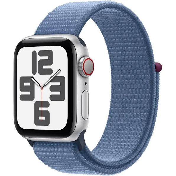 Apple Watch SE 40mm Silver Aluminium Case with Winter Blue Sport Loop - GPS + Cellular