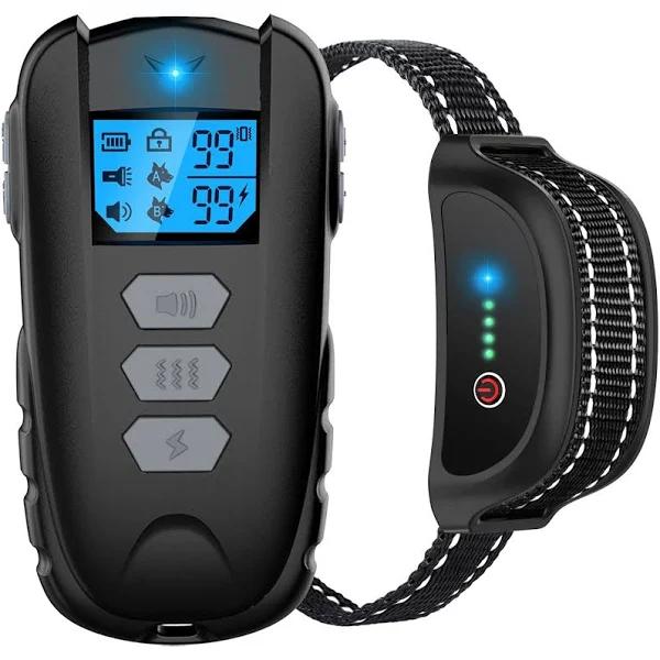 Asrcs Dog Training Collar with Remote, Waterproof Dog Collar with Beep Vibration Shock, Adjustable 0 to 99 Shock Vibration Levels Dog Training Set