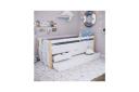 Kiki Solid Pine Bed With Trundle & Storage - White and Natural