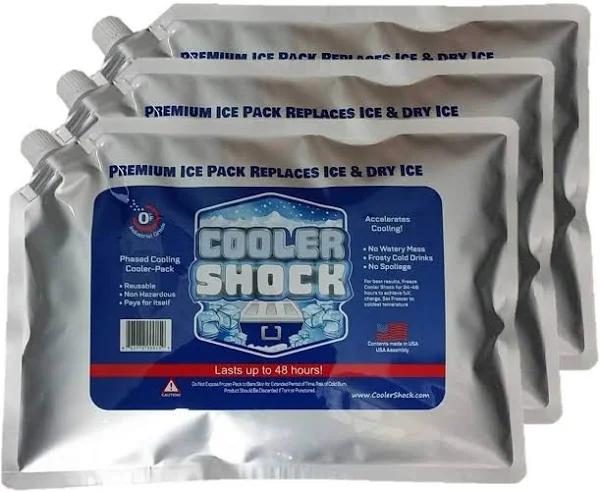 Cooler Shock Reusable Ice Packs (Set of3) - Long Lasting Cold Freezer