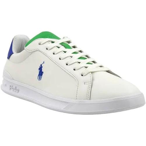 Ralph Lauren Logo Court Trainers White Blue Green - 45