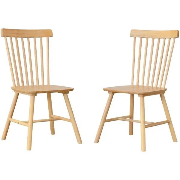 Furb 2x Dining Chairs Minimalist Vertical Back Chair Wooden Accent Chair Oak