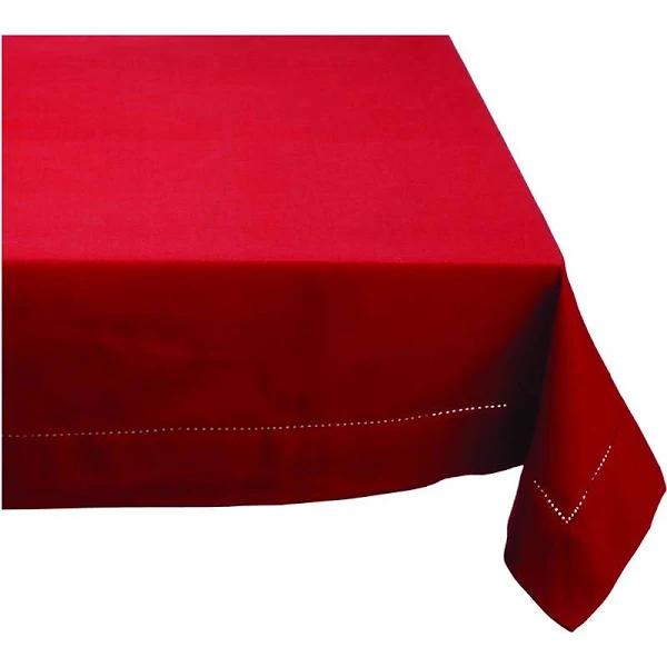 Rans Hemstitch Tablecloth Red 150x300cm