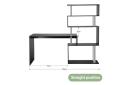 L-shaped Rotating Home Office Desk Corner PC Computer Table w/ Hutch 4 Tier Bookshelf Storage Black