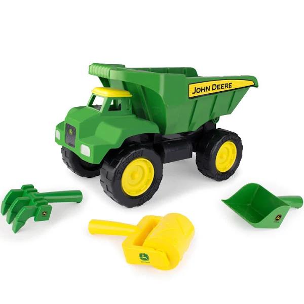 Tomy John Deere 38cm Big Scoop Dump Truck with Sand Tools | John Deere | General | 30 Day Money Back Guarantee | Delivery Guaranteed