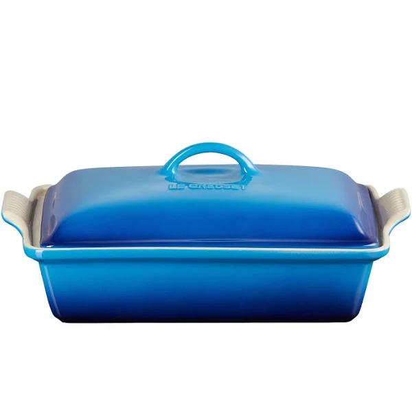 Le Creuset Heritage Rectangular Dish with Lid Azure Blue 33cm/3.8L