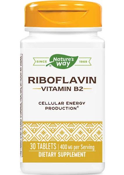 Enzymatic Therapy Riboflavin Vitamin B2, 400 mg, Tablets, 30 EA