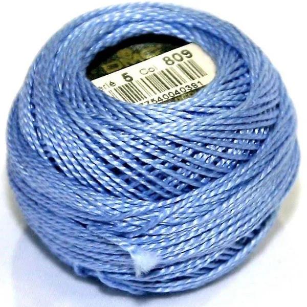 DMC Perle 5 Cotton #809 Delft Blue 10g Ball 45m