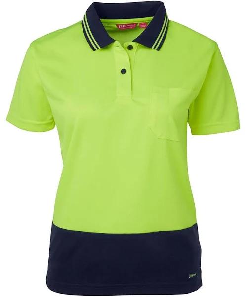 JB's Wear - Ladies - Hi Vis S/S Comfort POLO-Lime / Navy-26