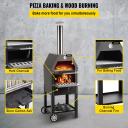 VEVOR Outdoor Pizza Oven 12" Wood Fire Oven 2-Layer Pizza Oven Wood Fired Wood Burning Outdoor Pizza Oven with 2 Removable Wheels Wood Fired Pizza