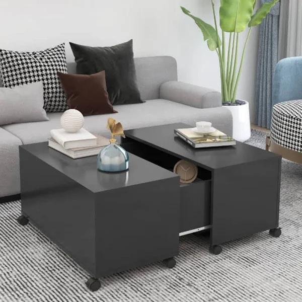 vidaXL - Coffee Table Chipboard - Grey - 75x75x38 cm