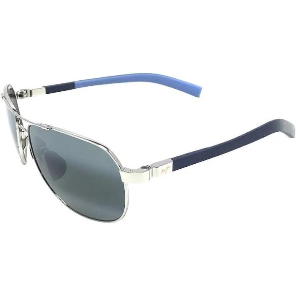 Maui Jim Sunglasses Guardrails 327-17 Silver/Blue - Grey