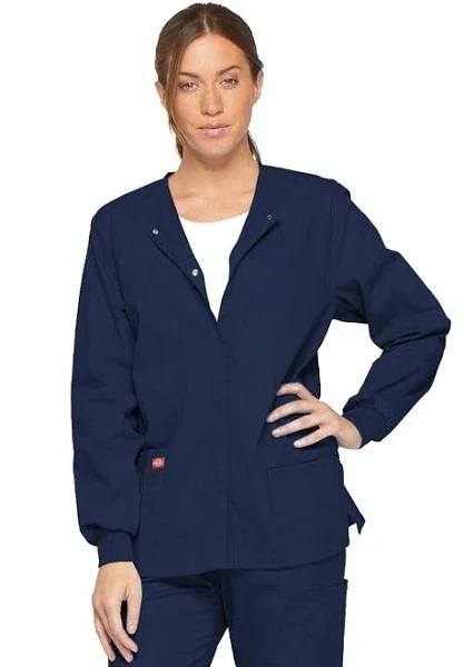 Dickies Medical 86306 Snap Front Warm-Up Jacket - Navy, XL