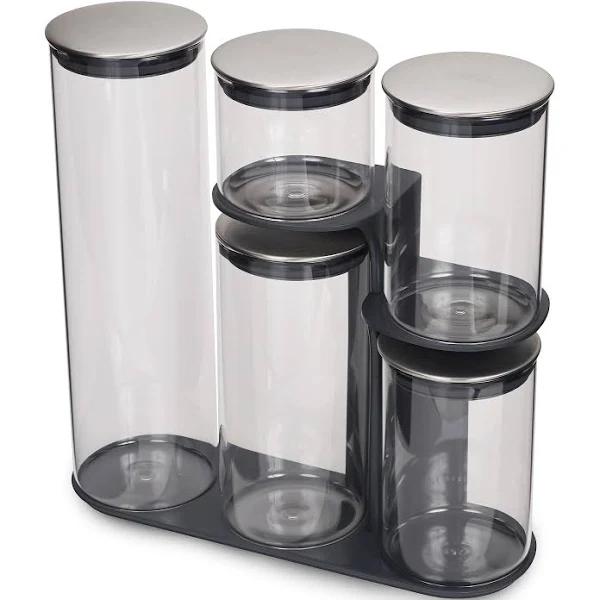 Joseph Joseph Podium 100 5-Piece Glass Storage Jar Set