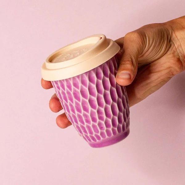 The Lavender Reusable Coffee Cup | Pottery for The Planet Regular - 8oz / Dimple