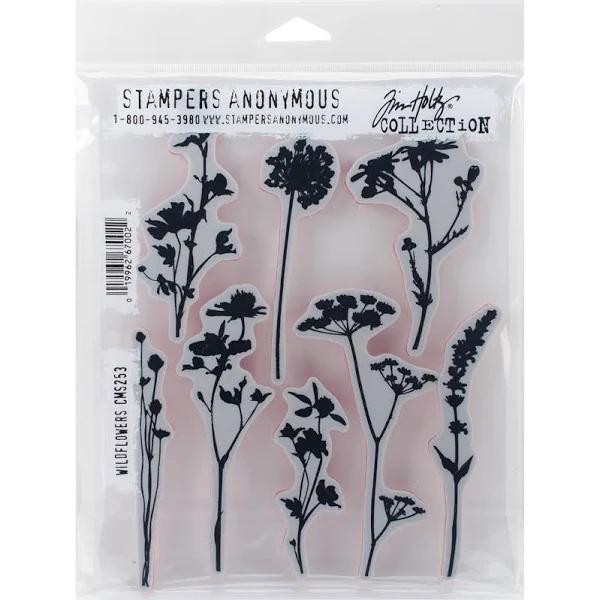 Tim Holtz Cling Stamps 7"X8.5" Wildflowers