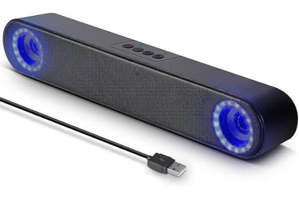 Computer Speakers, Usb-powered PC Speakers For Desktop Computers and Laptops, With LED Lights, Plug and Play