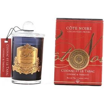 Cote Noire Cognac & Tobacco Candle w/Gold Crest 75g