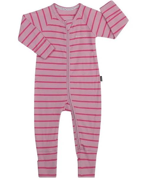 Bonds Baby Striped Ribbies Wondersuit - Pink - Size 0