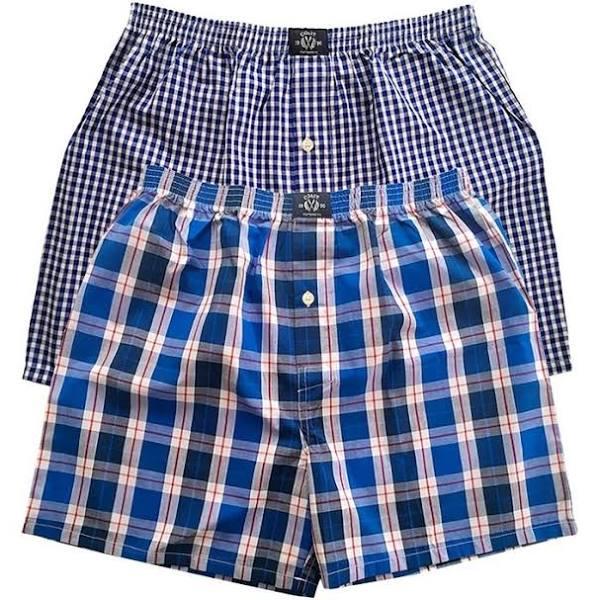 Coast Mens 2pack Woven Boxer Blue