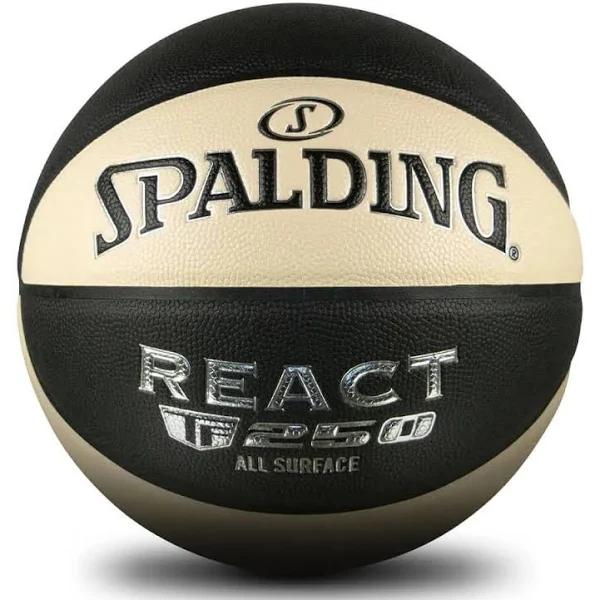 Spalding React TF250 Basketball Ball Size 7 Indoor/Outdoor - Oatmeal & Black