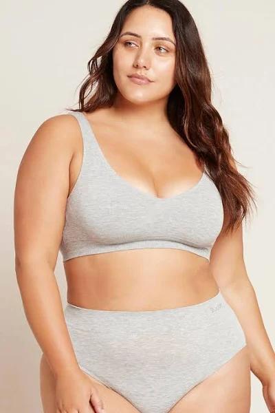 Boody Padded Shaper Crop Bra - Light Grey Marl - XS