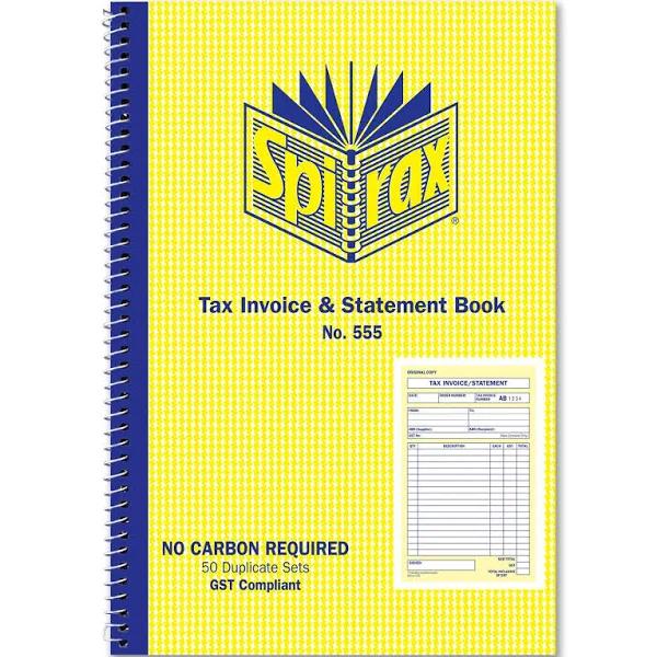 Spirax 555 Duplicate Tax Invoice and Statement Book