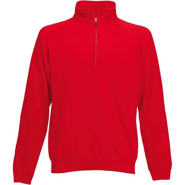 Fruit of The Loom 62114 Zip Neck Sweat Red - Size: 2XL Colour: Red, Si