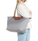 Longchamp Le Pliage Large Nylon Tote Shoulder Bag ~NWT~ Grey