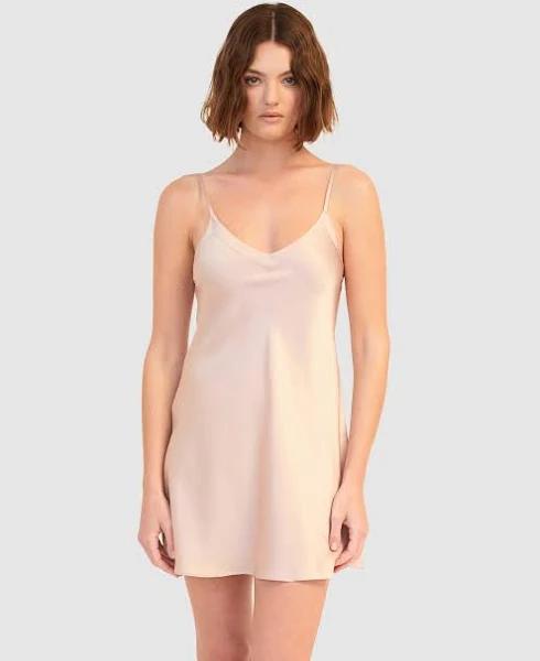 GINIA Silk V Neck Chemise 18 / Silver Pink