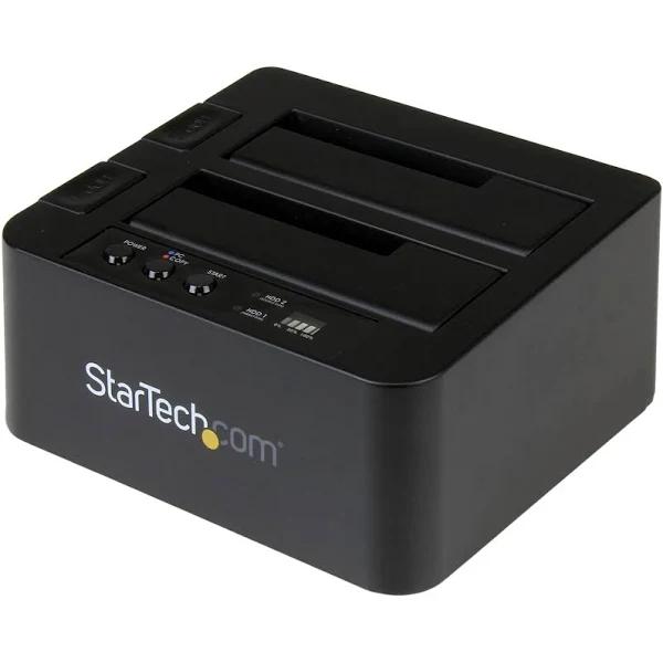 StarTech.com Standalone Hard Drive Duplicator, External Dual Bay HDD/SSD Cloner/Copier, USB to SATA III Docking Station