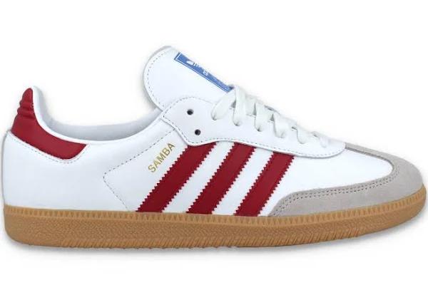 adidas-Samba OG Shoes-Men-Cloud White / Collegiate Burgundy / Gum-M 13 / W 14