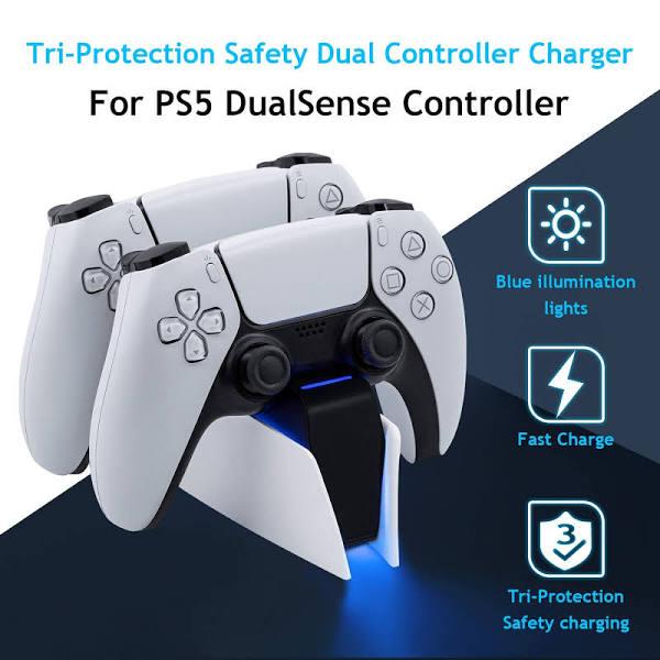 Mcbazel Dual Charger For PS5, Controller Charger Fast Charging Station Dock USB Type C Charging Adapter With Led Indicator For Playstation 5 Dualsense