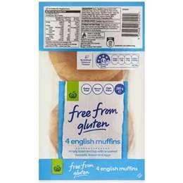 Woolworths Free from Gluten Eng Muffins 4 Pack