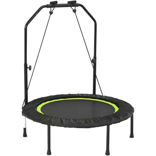 Costway 40" Mini Trampoline Fitness Rebounder Handrail Indoor Home Gym Cardio Exercise Trainer,Green