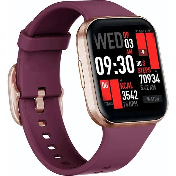 TODO Bluetooth Smart Watch 1.6" Tft 2.5D Touch Screen Temperature Heart Rate Blood Pressure BT 5.0 - Purple