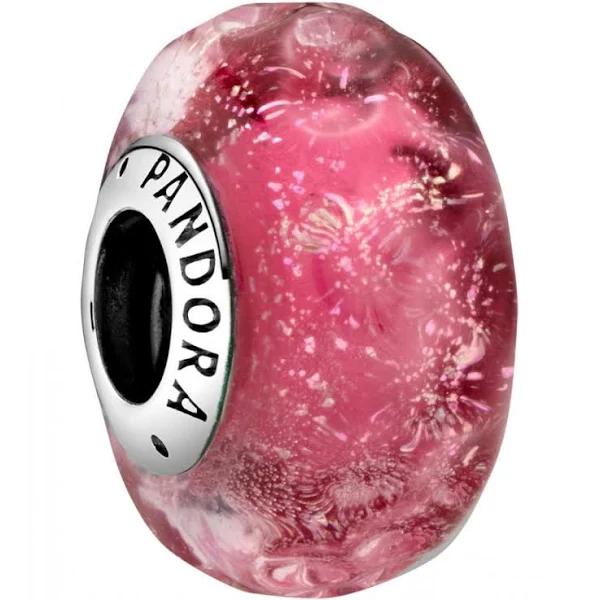 Pandora Wavy Fancy Pink Murano Glass Charm