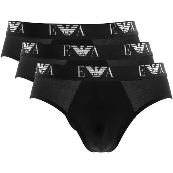 Emporio Armani Man Brief Black Size S Cotton, Elastane