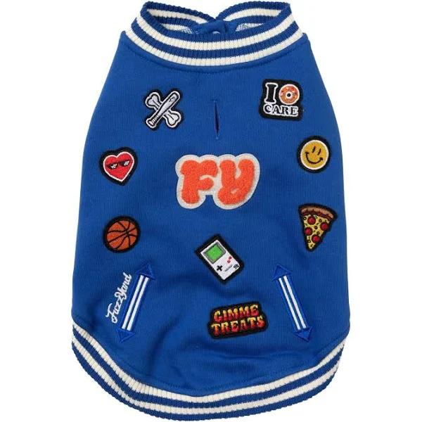 FuzzYard The Letterman Dog Jacket Blue 1