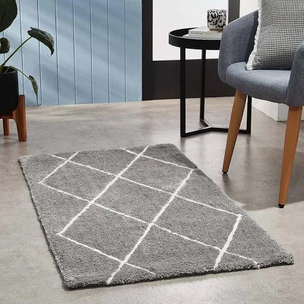 Kmart Trellis Rug-Small, Grey