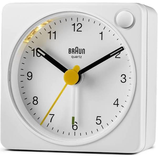 Braun Classic Travel Analogue Alarm Clock White