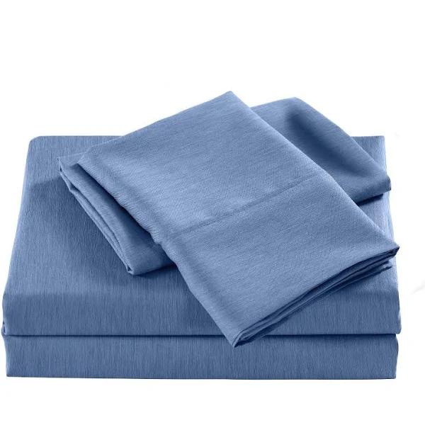 Casa Decor 2000 Thread Count Bamboo Cooling Sheet Set Ultra Soft Bedding - Double - Denim